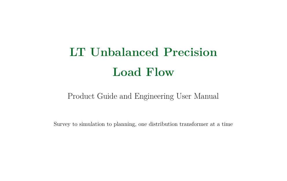 LT Unbalanced Precision Load Flow user manual cover page